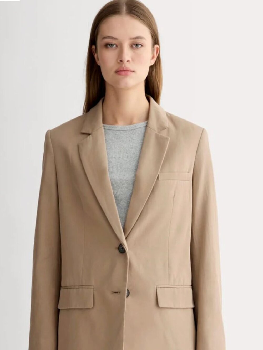 The Oversized Blazer in Buttersmooth Size 12 Ash Brown